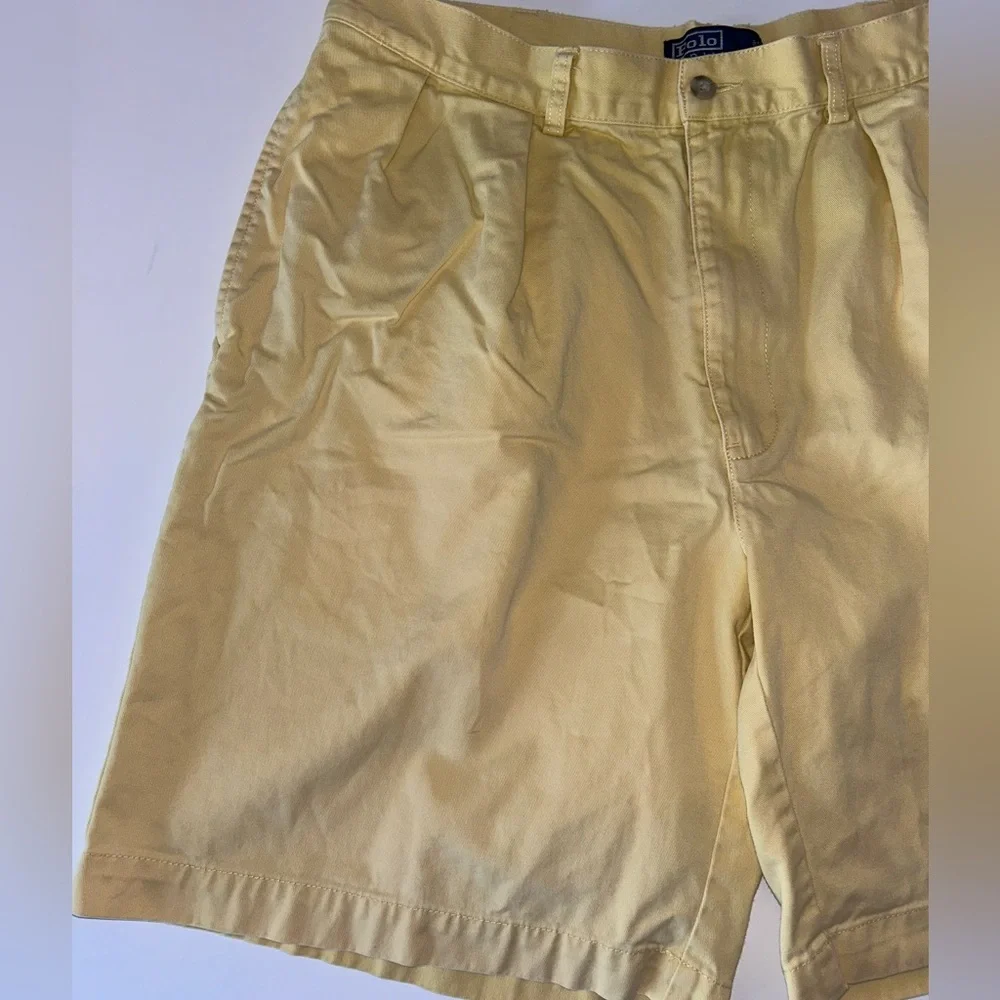 Polo Ralph Lauren Tyler Short, men’s pale yellow Classic Chino‎ Vintage size 36